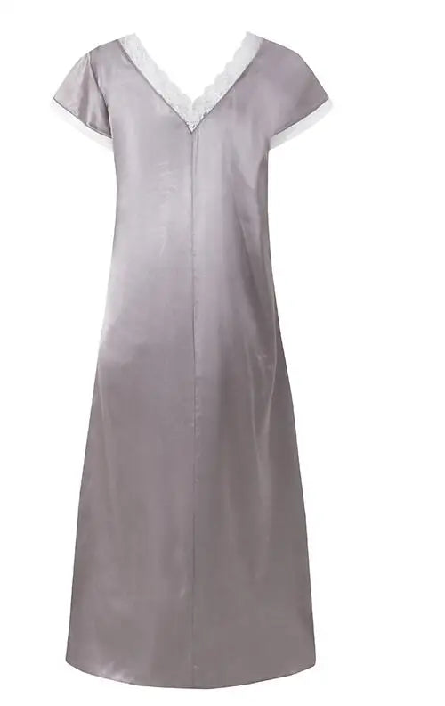 Fashion Midi Sleepwear Women's Lace Homewear Sets 2020 Summer Casual V-Neck Underwear Female Solid Spliced Nightgowns Oversized