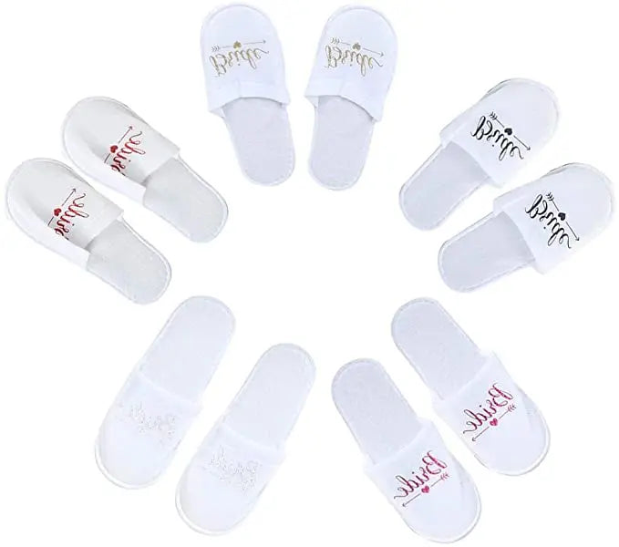 4pc set of bride robe eyemask slippers sash bridesmaid kimono wedding bridal party Bachelorette bathrobe getting ready robes