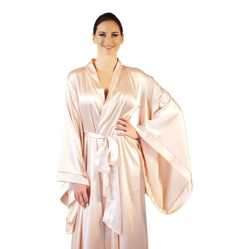2019 New Solid Robes Women Black Red Long Sleeve Nightgown Ladies Girls Silk Satin Smooth Spring Lace Sleepwear Female Bathrobe