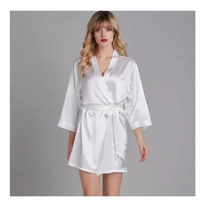 Summer Champagne Chinese Bride Wedding Robe Satin Sleepwear Women Nightgown Sexy Nightdress Lady Kimono Bathrobe Gown Negligee