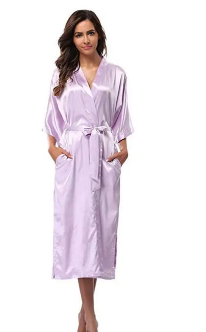 Women Silk Satin Long Wedding Bride Bridesmaid Robe Kimono Robe Feminino Bath Robe Large Size XXXL Peignoir Femme Sexy Bathrobe