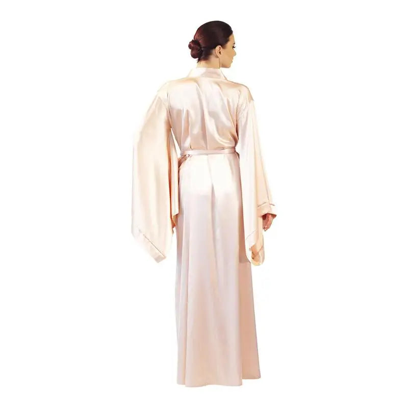 2019 New Solid Robes Women Black Red Long Sleeve Nightgown Ladies Girls Silk Satin Smooth Spring Lace Sleepwear Female Bathrobe