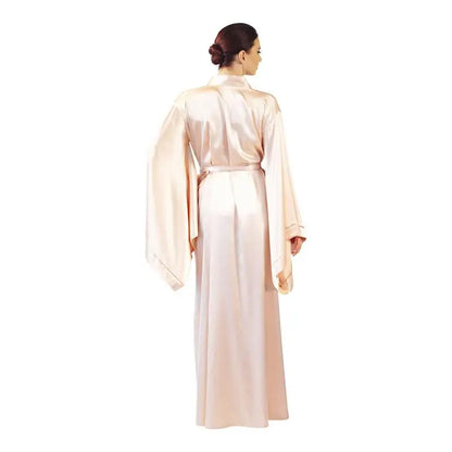 2019 New Solid Robes Women Black Red Long Sleeve Nightgown Ladies Girls Silk Satin Smooth Spring Lace Sleepwear Female Bathrobe
