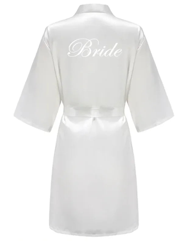Wedding Bride Bridesmaid Robes Dressing Gown Sexy Women Bathrobe Night Sleepwear Women Gold Printed Kimono Plus Size
