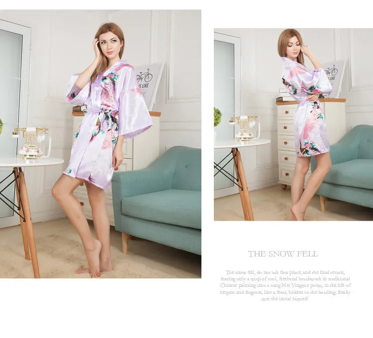Rayon Robes Women Nightwear Flower Home Clothes Intimate Lingerie Casual Kimono Bath Gown Lady Sexy Night Dress Oversize 3XL