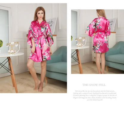 Rayon Robes Women Nightwear Flower Home Clothes Intimate Lingerie Casual Kimono Bath Gown Lady Sexy Night Dress Oversize 3XL