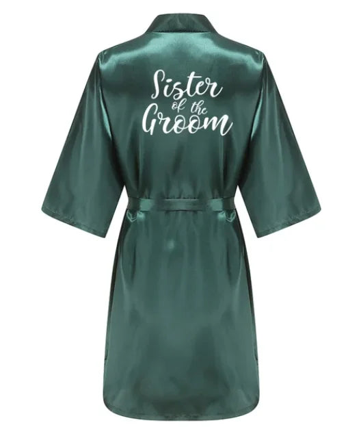 Wedding Bride Bridesmaid Robes Dressing Gown Sexy Women Bathrobe Night Sleepwear Women Gold Printed Kimono Plus Size