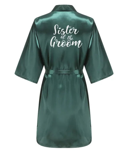 Wedding Bride Bridesmaid Robes Dressing Gown Sexy Women Bathrobe Night Sleepwear Women Gold Printed Kimono Plus Size