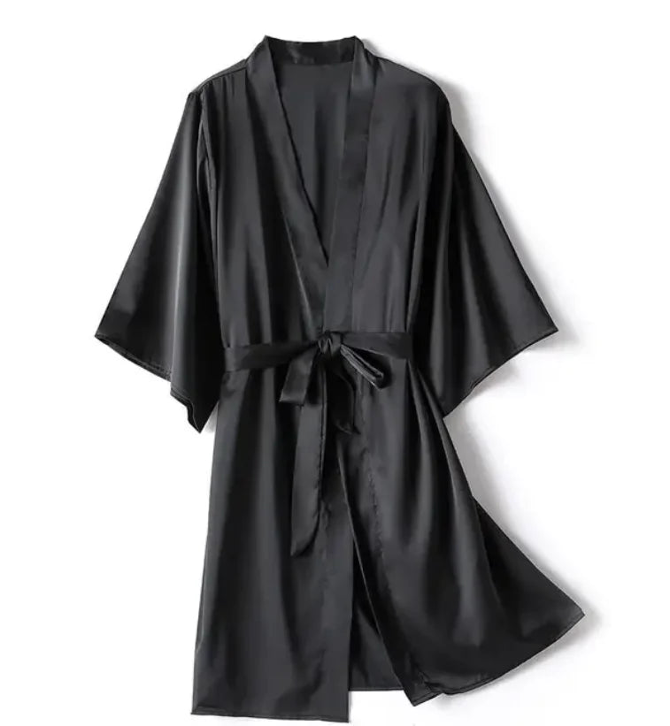Kimono Bathrobe Gown Female Robe Set Satin Sleepwear Casual Nightgown Bridal Wedding Gift Sexy Nightwear Intimate Lingerie