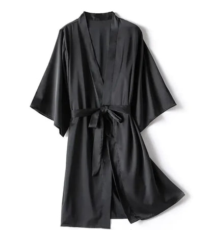 Kimono Bathrobe Gown Female Robe Set Satin Sleepwear Casual Nightgown Bridal Wedding Gift Sexy Nightwear Intimate Lingerie