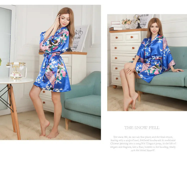 Rayon Robes Women Nightwear Flower Home Clothes Intimate Lingerie Casual Kimono Bath Gown Lady Sexy Night Dress Oversize 3XL