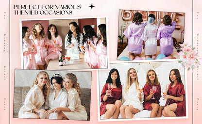 RB030 Sexy Large Size Sexy Satin Night Robe Lace Bathrobe Perfect Wedding Bride Bridesmaid Robes Dressing Gown For Women
