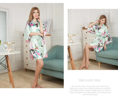 Rayon Robes Women Nightwear Flower Home Clothes Intimate Lingerie Casual Kimono Bath Gown Lady Sexy Night Dress Oversize 3XL