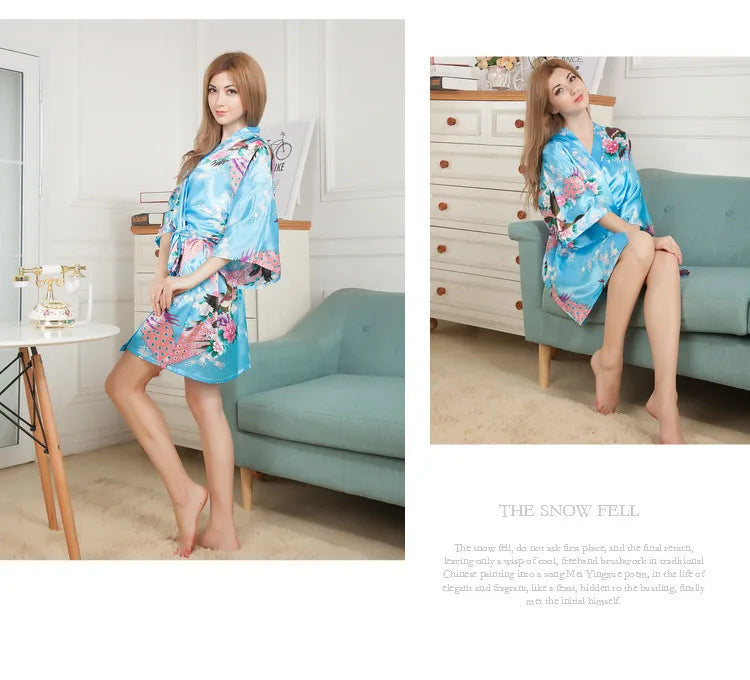 Rayon Robes Women Nightwear Flower Home Clothes Intimate Lingerie Casual Kimono Bath Gown Lady Sexy Night Dress Oversize 3XL