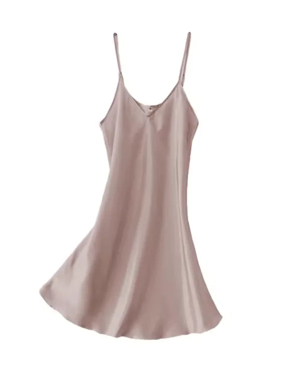 Women's Solid Nightgown Simple and Comfortable Silky Smooth Skin Friendly Available in Various Colors for a Good Night S Sleep