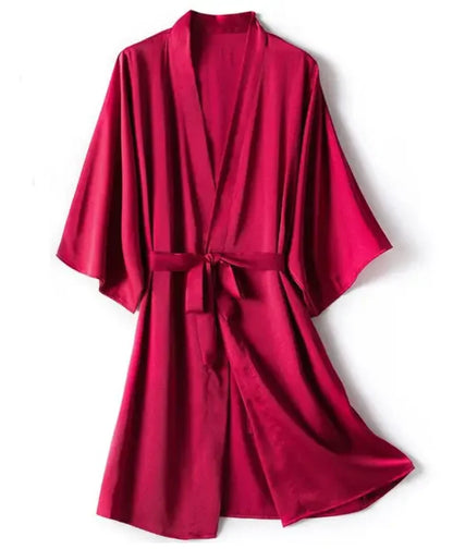 Kimono Bathrobe Gown Female Robe Set Satin Sleepwear Casual Nightgown Bridal Wedding Gift Sexy Nightwear Intimate Lingerie