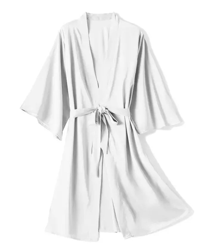 Kimono Bathrobe Gown Female Robe Set Satin Sleepwear Casual Nightgown Bridal Wedding Gift Sexy Nightwear Intimate Lingerie