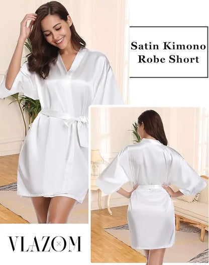Pajamas women summer European and American ladies lace-up bathrobe sexy morning gown home dress can wear ice silk robe