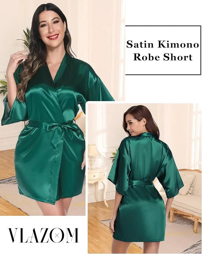 Pajamas women summer European and American ladies lace-up bathrobe sexy morning gown home dress can wear ice silk robe