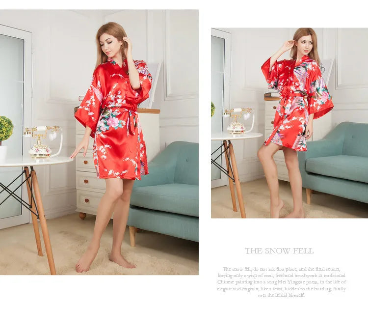Rayon Robes Women Nightwear Flower Home Clothes Intimate Lingerie Casual Kimono Bath Gown Lady Sexy Night Dress Oversize 3XL