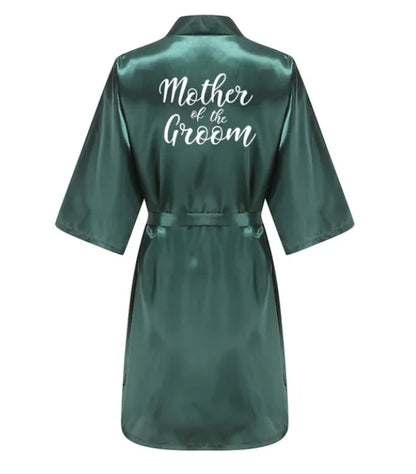 Wedding Bride Bridesmaid Robes Dressing Gown Sexy Women Bathrobe Night Sleepwear Women Gold Printed Kimono Plus Size
