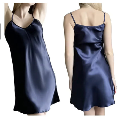 Women's Solid Nightgown Simple and Comfortable Silky Smooth Skin Friendly Available in Various Colors for a Good Night S Sleep