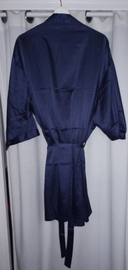 RB030 Sexy Large Size Sexy Satin Night Robe Lace Bathrobe Perfect Wedding Bride Bridesmaid Robes Dressing Gown For Women