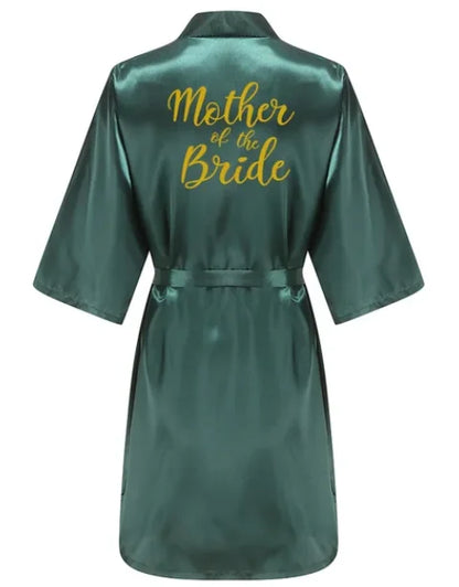 Wedding Bride Bridesmaid Robes Dressing Gown Sexy Women Bathrobe Night Sleepwear Women Gold Printed Kimono Plus Size