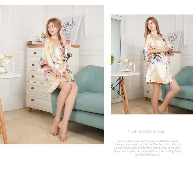 Rayon Robes Women Nightwear Flower Home Clothes Intimate Lingerie Casual Kimono Bath Gown Lady Sexy Night Dress Oversize 3XL