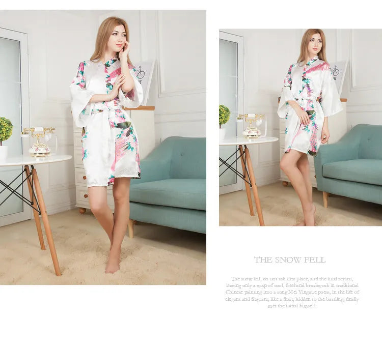 Rayon Robes Women Nightwear Flower Home Clothes Intimate Lingerie Casual Kimono Bath Gown Lady Sexy Night Dress Oversize 3XL