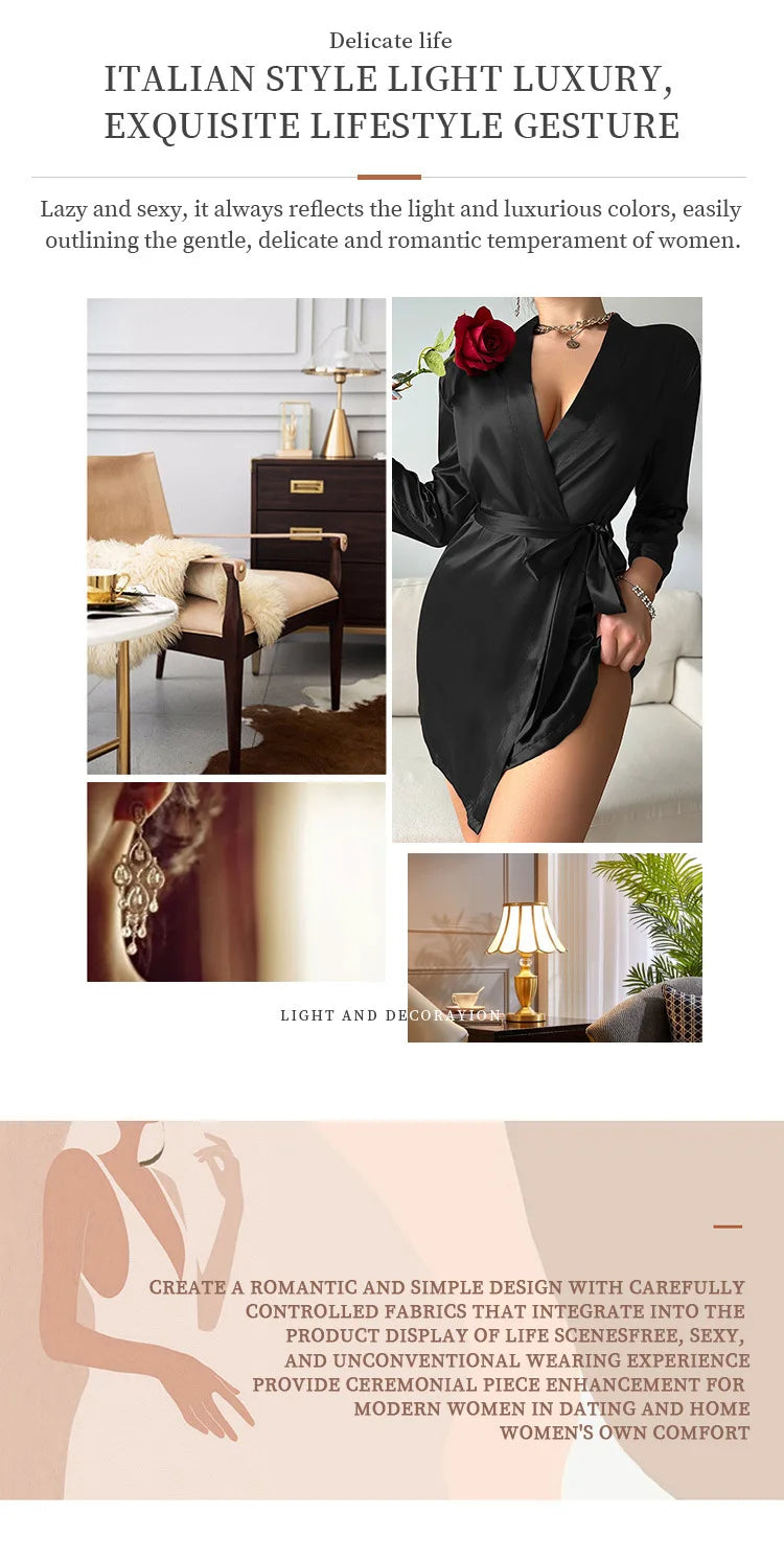 Women's Short Kimono Robe Silky Satin Bathrobe Bride Bridesmaids Getting Ready Sleepwear Soft Nightgown